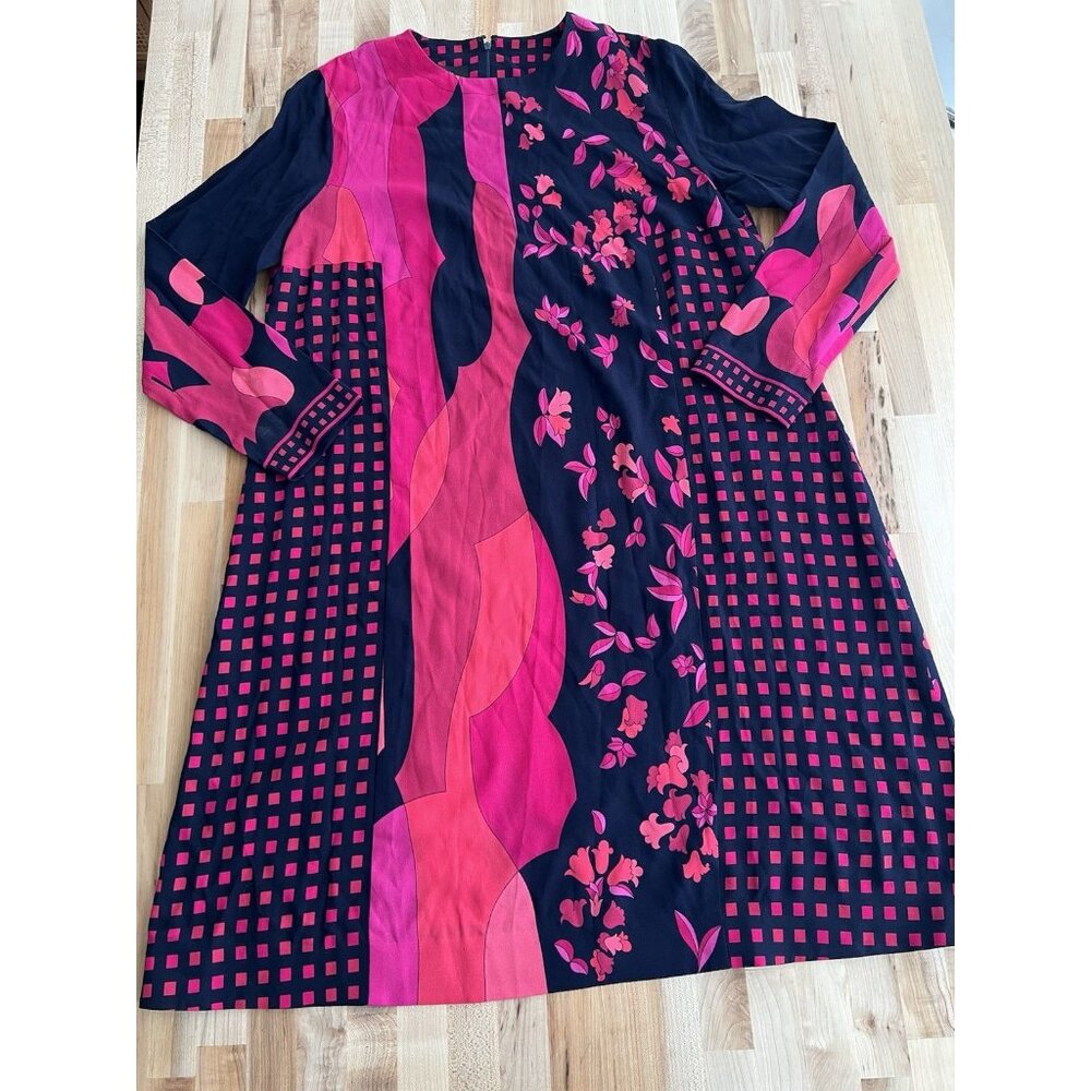 Averardo Bessi Italy Shift Dress 60s Inspired Retro Mod Geo Colorful Pink 16